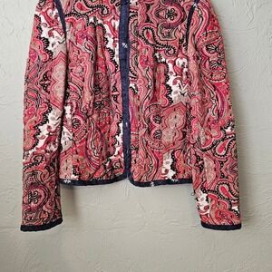 Anthropologie Waverly Paisley Red & Pink Quilted Jacket